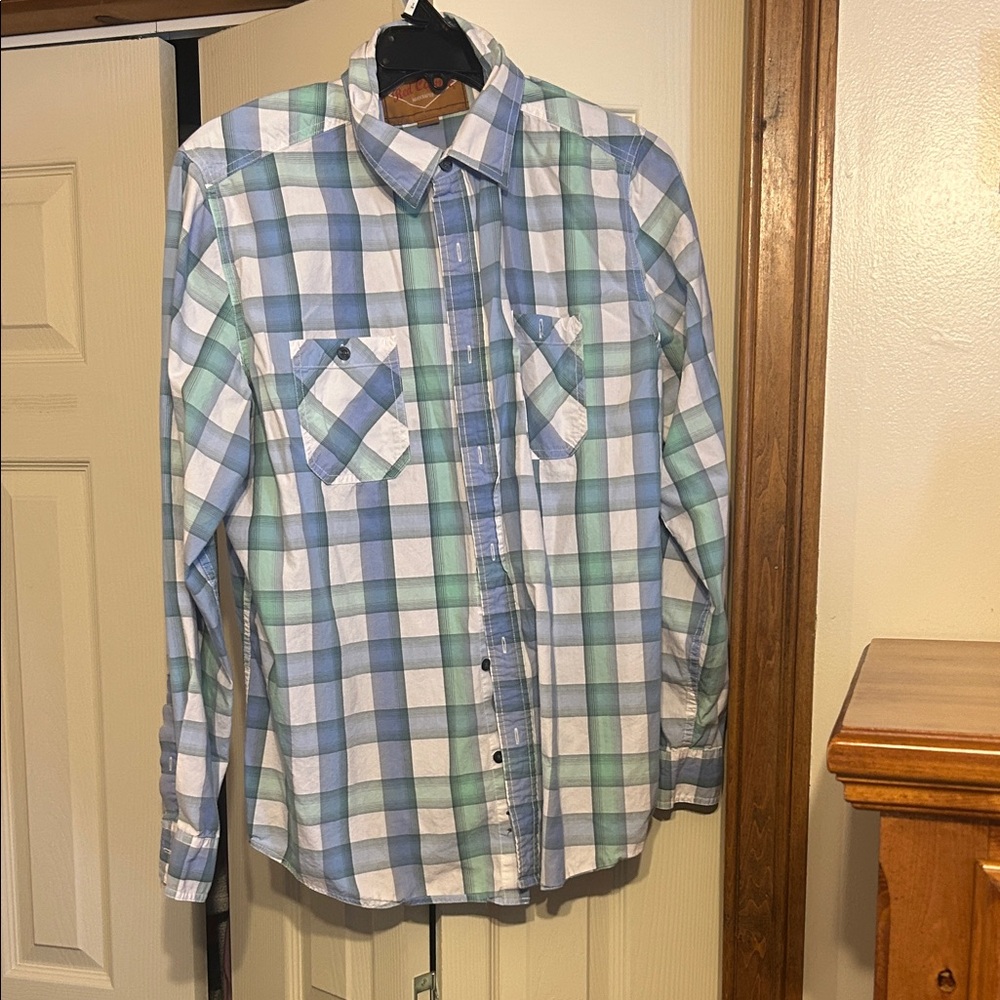 Clean out Bundle: Every item $5 each. Red Camel Blue and Green Checkered Shirt